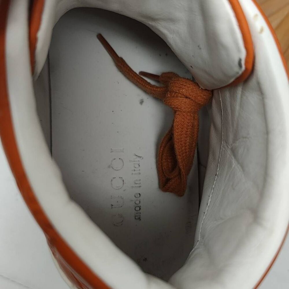 Gucci Orange Embossed High-Top Sneakers - Picture 9 of 12